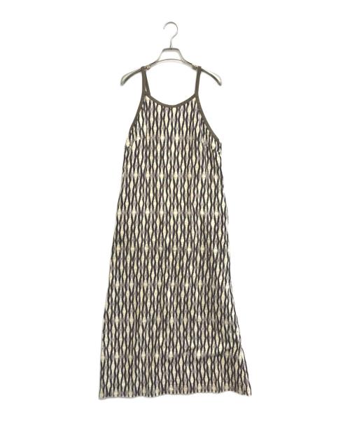 6(ROKU) BEAUTY&YOUTH（ロク ビューティーアンドユース）6(ROKU) BEAUTY&YOUTH (ロク ビューティーアンドユース) BATIK PRINT CAMISOLE DRESS ホワイト×ブラウン サイズ:Ｓの古着・服飾アイテム
