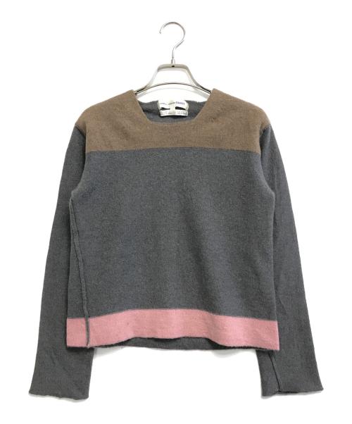 COMME des GARCONS SHIRT（コムデギャルソンシャツ）COMME des GARCONS SHIRT (コムデギャルソンシャツ) 切替ウールニット グレー サイズ:Sの古着・服飾アイテム