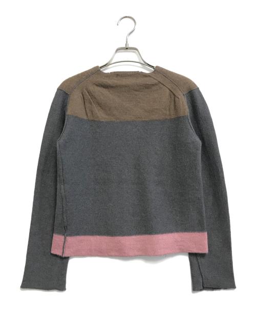 COMME des GARCONS SHIRT（コムデギャルソンシャツ）COMME des GARCONS SHIRT (コムデギャルソンシャツ) 切替ウールニット グレー サイズ:Sの古着・服飾アイテム