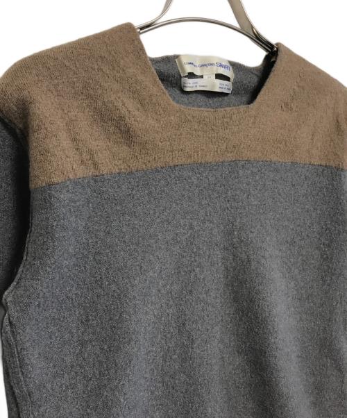 COMME des GARCONS SHIRT（コムデギャルソンシャツ）COMME des GARCONS SHIRT (コムデギャルソンシャツ) 切替ウールニット グレー サイズ:Sの古着・服飾アイテム