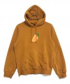 stussyステューシー）の古着「オレンジロゴパーカー」｜オレンジ