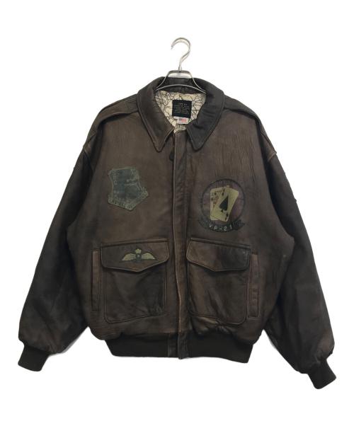 AVIREX（アヴィレックス）AVIREX (アヴィレックス) A-2レザージャケット ブラウン サイズ:Lの古着・服飾アイテム