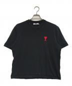 AMI Alexandre Mattiussiアミアレクサンドルマテュッシ）の古着「ハートロゴ刺繍Tシャツ」｜ブラック