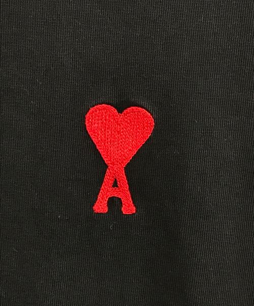 AMI Alexandre Mattiussi（アミアレクサンドルマテュッシ）AMI Alexandre Mattiussi (アミアレクサンドルマテュッシ) ハートロゴ刺繍Tシャツ ブラック サイズ:Sの古着・服飾アイテム