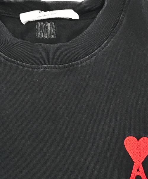 AMI Alexandre Mattiussi（アミアレクサンドルマテュッシ）AMI Alexandre Mattiussi (アミアレクサンドルマテュッシ) ハートロゴ刺繍Tシャツ ブラック サイズ:Sの古着・服飾アイテム