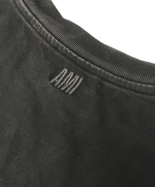 AMI Alexandre Mattiussi（アミアレクサンドルマテュッシ）AMI Alexandre Mattiussi (アミアレクサンドルマテュッシ) ハートロゴ刺繍Tシャツ ブラック サイズ:Sの古着・服飾アイテム