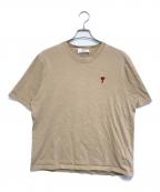 AMI Alexandre Mattiussiアミアレクサンドルマテュッシ）の古着「ハートロゴ刺繍Tシャツ」｜ベージュ