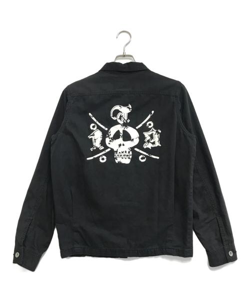 stussy（ステューシー）stussy (ステューシー) スカルプリントジップアップジャケット ブラック サイズ:Sの古着・服飾アイテム
