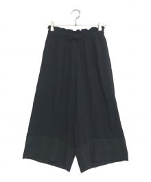 Y's（ワイズ）の古着「裾切替クロップドイージーパンツ」｜ブラック