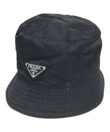 PRADA（プラダ）の古着「ナイロン 三角ロゴバケットハット」｜ブラック
