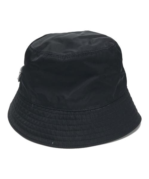 PRADA（プラダ）PRADA (プラダ) ナイロン 三角ロゴバケットハット ブラック サイズ:Lの古着・服飾アイテム