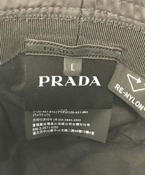 PRADA（プラダ）PRADA (プラダ) ナイロン 三角ロゴバケットハット ブラック サイズ:Lの古着・服飾アイテム