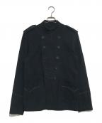 pretty greenプリティーグリーン）の古着「Retro Mod Suede Military Jacket」｜ブラック