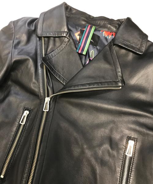 PAUL SMITH（ポールスミス）PAUL SMITH (ポールスミス) ダブルライダースジャケット ブラック サイズ:42の古着・服飾アイテム