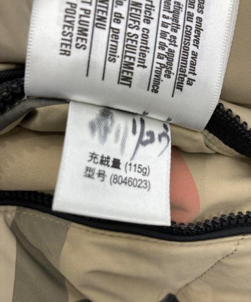 BURBERRY（バーバリー）BURBERRY (バーバリー) ハウスチェックナイロンリバーシブルダウンジャケット ベージュ サイズ:150の古着・服飾アイテム