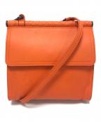 BOTTEGA VENETAボッテガベネタ）の古着「イントレチャートショルダーバッグ」｜オレンジ