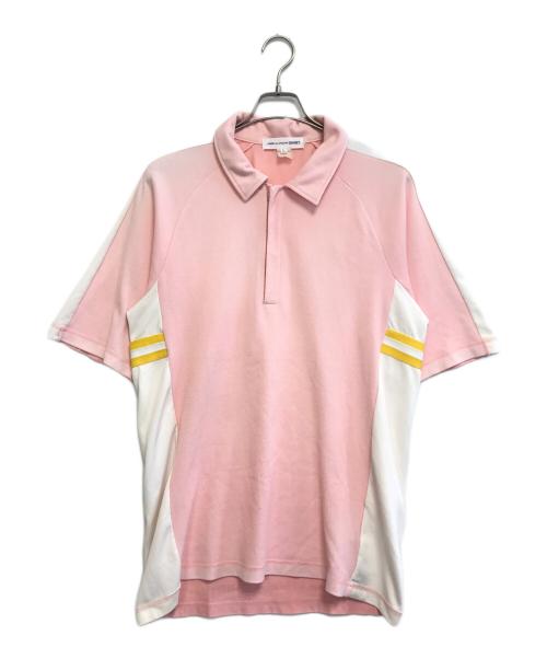 COMME des GARCONS SHIRT（コムデギャルソンシャツ）COMME des GARCONS SHIRT (コムデギャルソンシャツ) ドッキングポロシャツ ピンク サイズ:Ⅼの古着・服飾アイテム