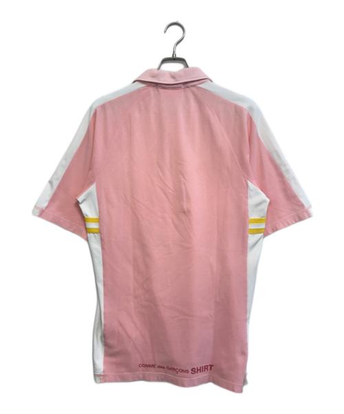 COMME des GARCONS SHIRT（コムデギャルソンシャツ）COMME des GARCONS SHIRT (コムデギャルソンシャツ) ドッキングポロシャツ ピンク サイズ:Ⅼの古着・服飾アイテム