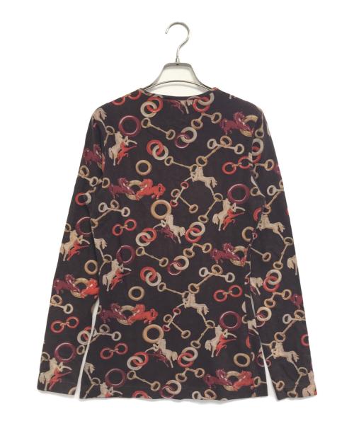 CELINE（セリーヌ）CELINE (セリーヌ) ホース柄長袖Tシャツ ブラウン サイズ:38の古着・服飾アイテム