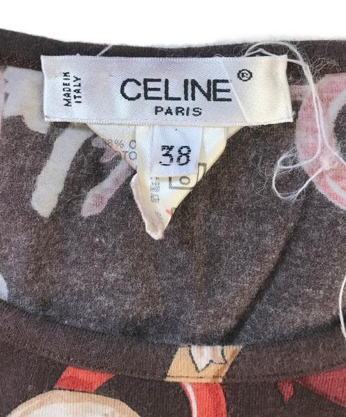 CELINE（セリーヌ）CELINE (セリーヌ) ホース柄長袖Tシャツ ブラウン サイズ:38の古着・服飾アイテム