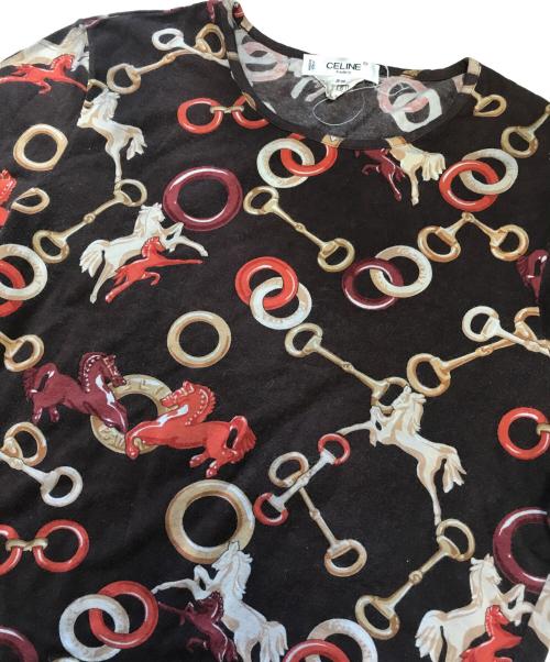 CELINE（セリーヌ）CELINE (セリーヌ) ホース柄長袖Tシャツ ブラウン サイズ:38の古着・服飾アイテム
