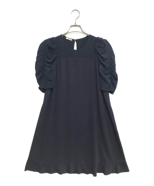 MIU MIU（ミュウミュウ）MIU MIU (ミュウミュウ) 半袖ワンピース ネイビー サイズ:36の古着・服飾アイテム