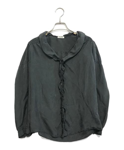 MIU MIU（ミュウミュウ）MIU MIU (ミュウミュウ) フリルブラウス グレー サイズ:表記なしの古着・服飾アイテム