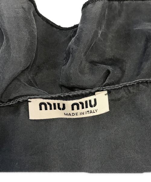 MIU MIU（ミュウミュウ）MIU MIU (ミュウミュウ) フリルブラウス グレー サイズ:表記なしの古着・服飾アイテム