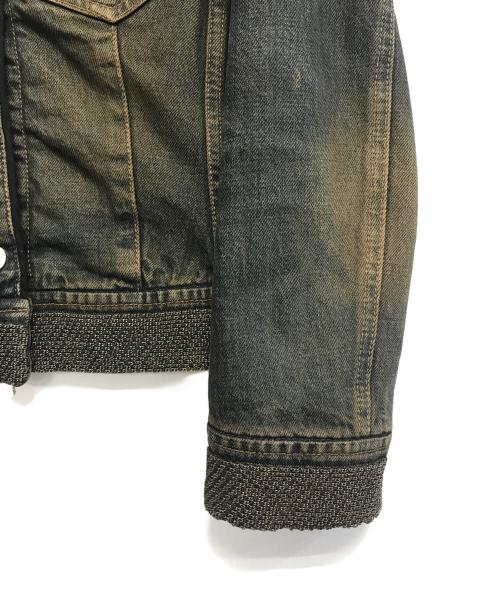 PRADA（プラダ）PRADA (プラダ) チェーンノーカラーデニムジャケット インディゴ サイズ:40の古着・服飾アイテム