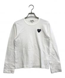 PLAY COMME des GARCONS（プレイコムデギャルソン）の古着「ハートワッペン胸ロゴ長袖Tシャツ」｜ホワイト