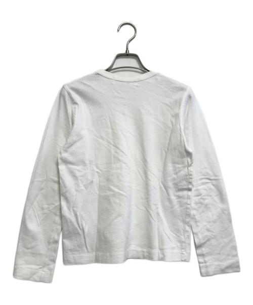 PLAY COMME des GARCONS（プレイコムデギャルソン）PLAY COMME des GARCONS (プレイコムデギャルソン) ハートワッペン胸ロゴ長袖Tシャツ ホワイト サイズ:Sの古着・服飾アイテム