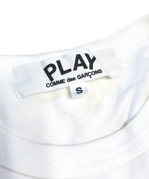 PLAY COMME des GARCONS（プレイコムデギャルソン）PLAY COMME des GARCONS (プレイコムデギャルソン) ハートワッペン胸ロゴ長袖Tシャツ ホワイト サイズ:Sの古着・服飾アイテム