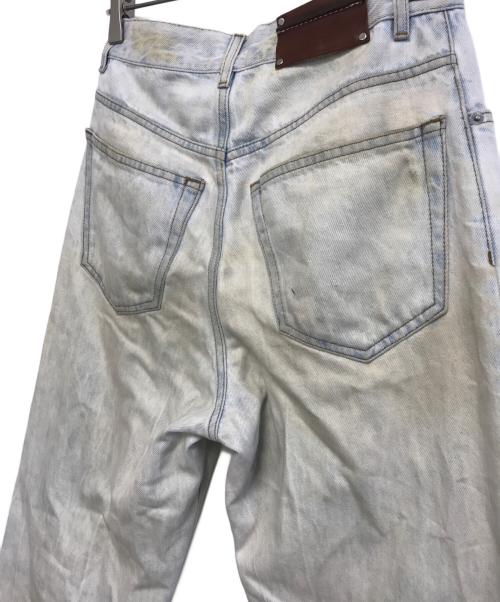 DRIES VAN NOTEN（ドリスヴァンノッテン）DRIES VAN NOTEN (ドリスヴァンノッテン) ユーズド加工ワイドデニムパンツ インディゴ サイズ:26の古着・服飾アイテム