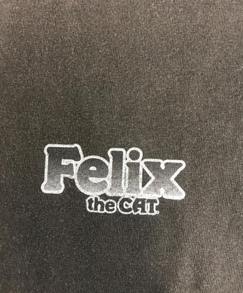キャラクターTシャツ（キャラクターTシャツ）キャラクターTシャツ (キャラクターTシャツ) 90s felix(フェリックス) プリントTシャツ ブラック サイズ:Lの古着・服飾アイテム