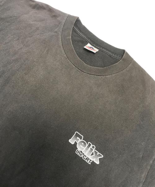 キャラクターTシャツ（キャラクターTシャツ）キャラクターTシャツ (キャラクターTシャツ) 90s felix(フェリックス) プリントTシャツ ブラック サイズ:Lの古着・服飾アイテム