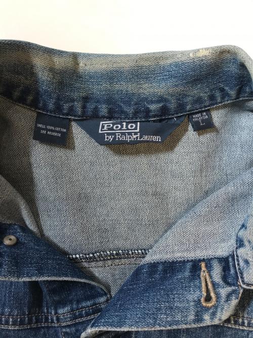 POLO RALPH LAUREN（ポロ・ラルフローレン）POLO RALPH LAUREN (ポロ・ラルフローレン) バックシンチ付きデニムジャケット インディゴ サイズ:Ｌの古着・服飾アイテム