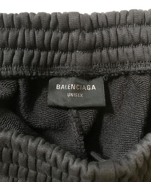 BALENCIAGA（バレンシアガ）BALENCIAGA (バレンシアガ) ロゴ刺繍スウェットハーフパンツ ブラック サイズ:XXSの古着・服飾アイテム