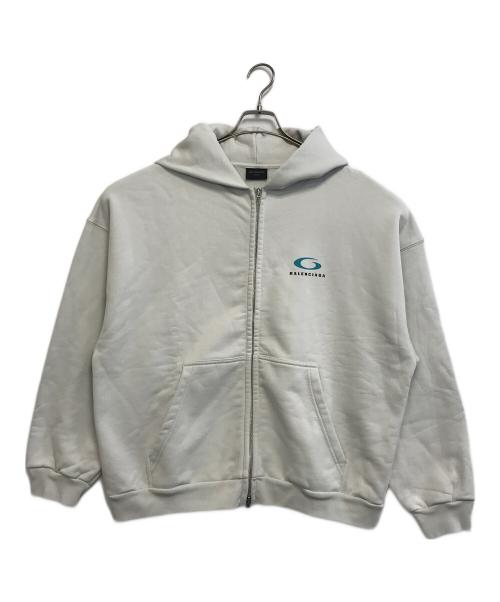 BALENCIAGA（バレンシアガ）BALENCIAGA (バレンシアガ) LOOP LOGO ZIP HOODIE ホワイト サイズ:XL　　　の古着・服飾アイテム