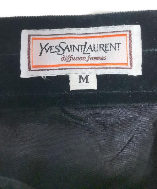 Yves Saint Laurent（イヴサンローラン）Yves Saint Laurent (イヴサンローラン) ベロア切替スカート グリーン サイズ:Mの古着・服飾アイテム