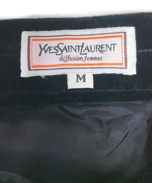 Yves Saint Laurent（イヴサンローラン）Yves Saint Laurent (イヴサンローラン) ベロア切替スカート グリーン サイズ:Mの古着・服飾アイテム