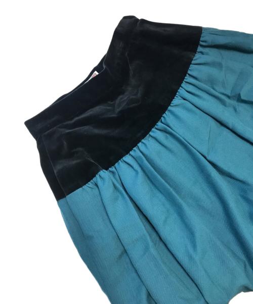 Yves Saint Laurent（イヴサンローラン）Yves Saint Laurent (イヴサンローラン) ベロア切替スカート グリーン サイズ:Mの古着・服飾アイテム