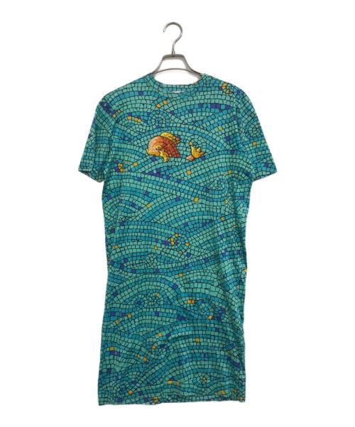 HERMES（エルメス）HERMES (エルメス) タイル柄カットソーワンピース スカイブルー サイズ:Sの古着・服飾アイテム