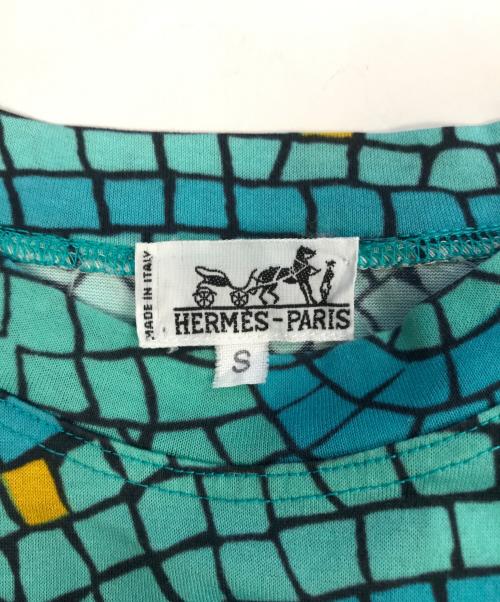 HERMES（エルメス）HERMES (エルメス) タイル柄カットソーワンピース スカイブルー サイズ:Sの古着・服飾アイテム