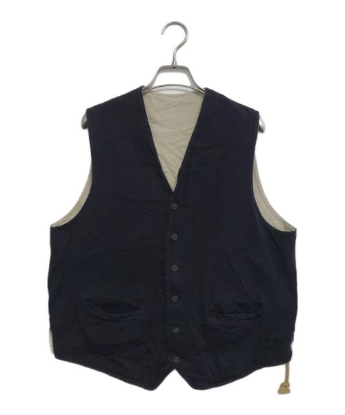 yohji yamamoto A.A.R（ヨウジヤマモトアール）yohji yamamoto A.A.R (ヨウジヤマモトアール) D'URBAN (ダーバン) コットンベスト ネイビー サイズ:Lの古着・服飾アイテム