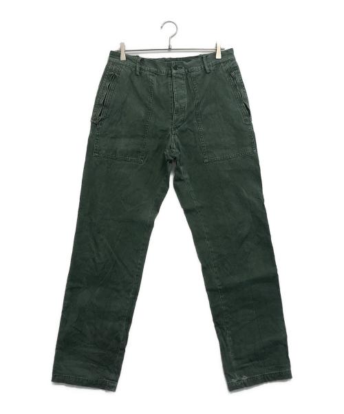 Yohji Yamamoto pour homme（ヨウジヤマモト プールオム）Yohji Yamamoto pour homme (ヨウジヤマモト プールオム) ダック地ベイカーパンツ グリーン サイズ:3の古着・服飾アイテム