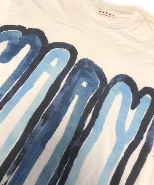 MARNI（マルニ）MARNI (マルニ) ドリッピングロゴ 半袖Tシャツ ホワイト サイズ:46の古着・服飾アイテム