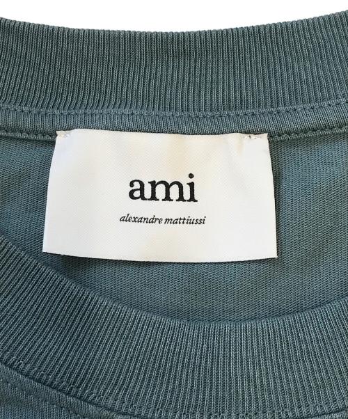AMI Alexandre Mattiussi（アミアレクサンドルマテュッシ）AMI Alexandre Mattiussi (アミアレクサンドルマテュッシ) ロゴ刺繍Tシャツ グリーン サイズ:Mの古着・服飾アイテム