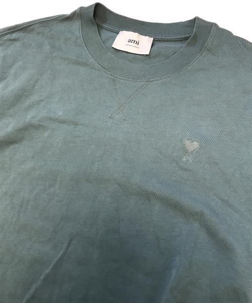 AMI Alexandre Mattiussi（アミアレクサンドルマテュッシ）AMI Alexandre Mattiussi (アミアレクサンドルマテュッシ) ロゴ刺繍Tシャツ グリーン サイズ:Mの古着・服飾アイテム