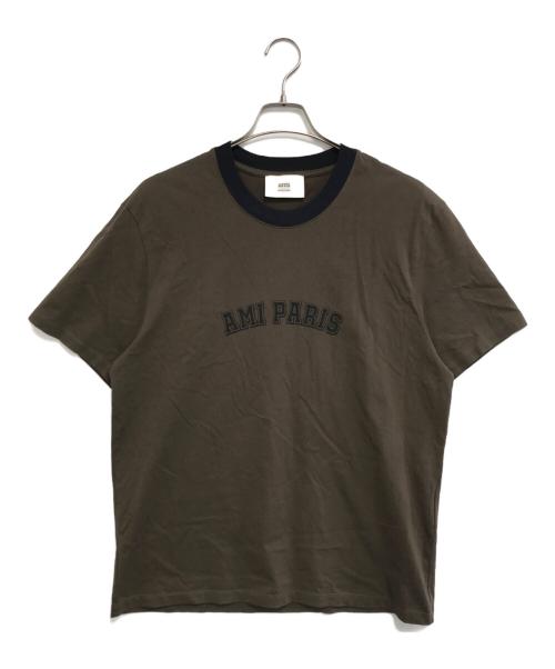 AMI Alexandre Mattiussi（アミアレクサンドルマテュッシ）AMI Alexandre Mattiussi (アミアレクサンドルマテュッシ) ロゴクルーネックTシャツ ブラウン サイズ:XLの古着・服飾アイテム