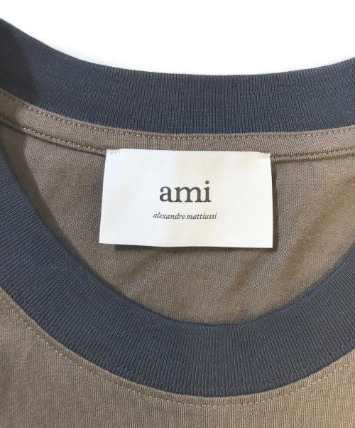 AMI Alexandre Mattiussi（アミアレクサンドルマテュッシ）AMI Alexandre Mattiussi (アミアレクサンドルマテュッシ) ロゴクルーネックTシャツ ブラウン サイズ:XLの古着・服飾アイテム